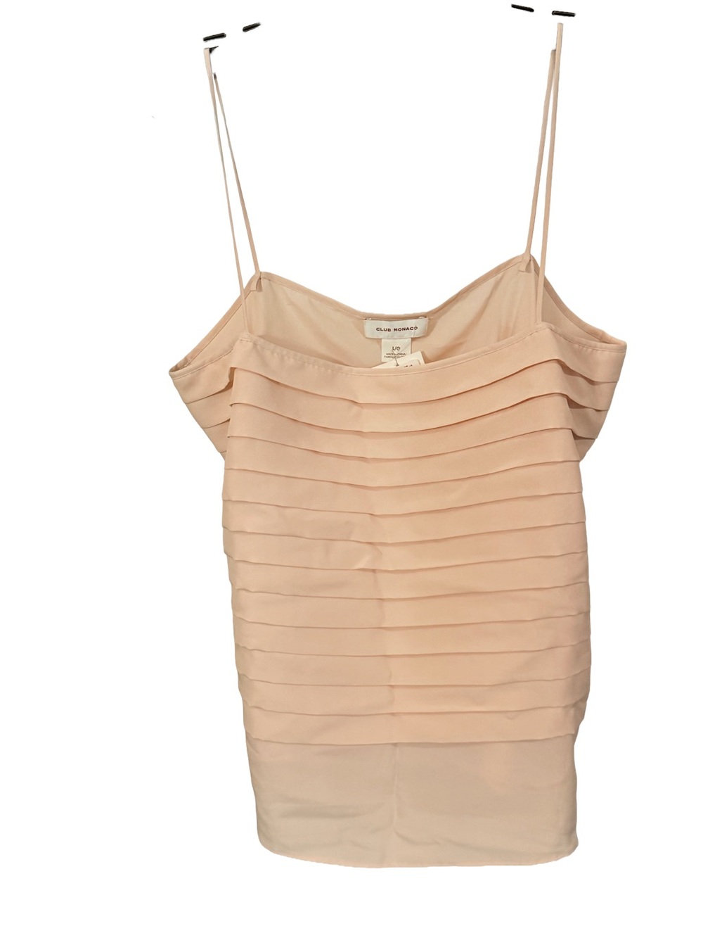 Club Monaco Womens Camisole Blouse Tiered Spaghetti Straps Sz L NWT